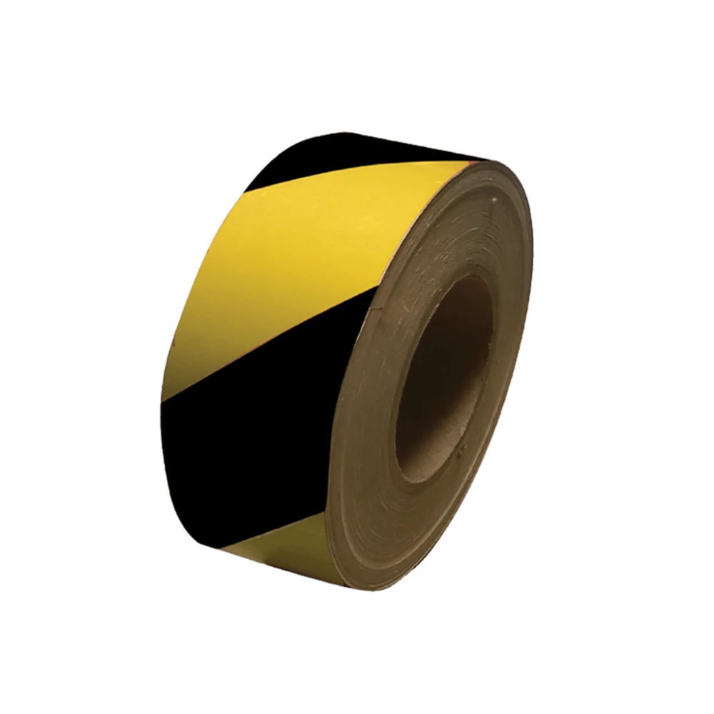 Banda adeziva reflectorizanta, galben si negru, 10 cm x 46 m