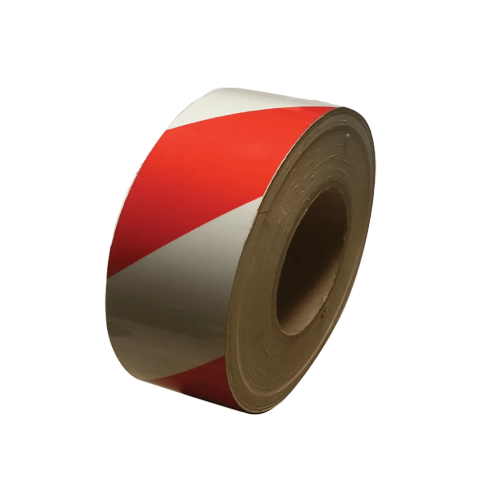 Banda adeziva reflectorizanta, rosu si alb, 10 cm x 46 m