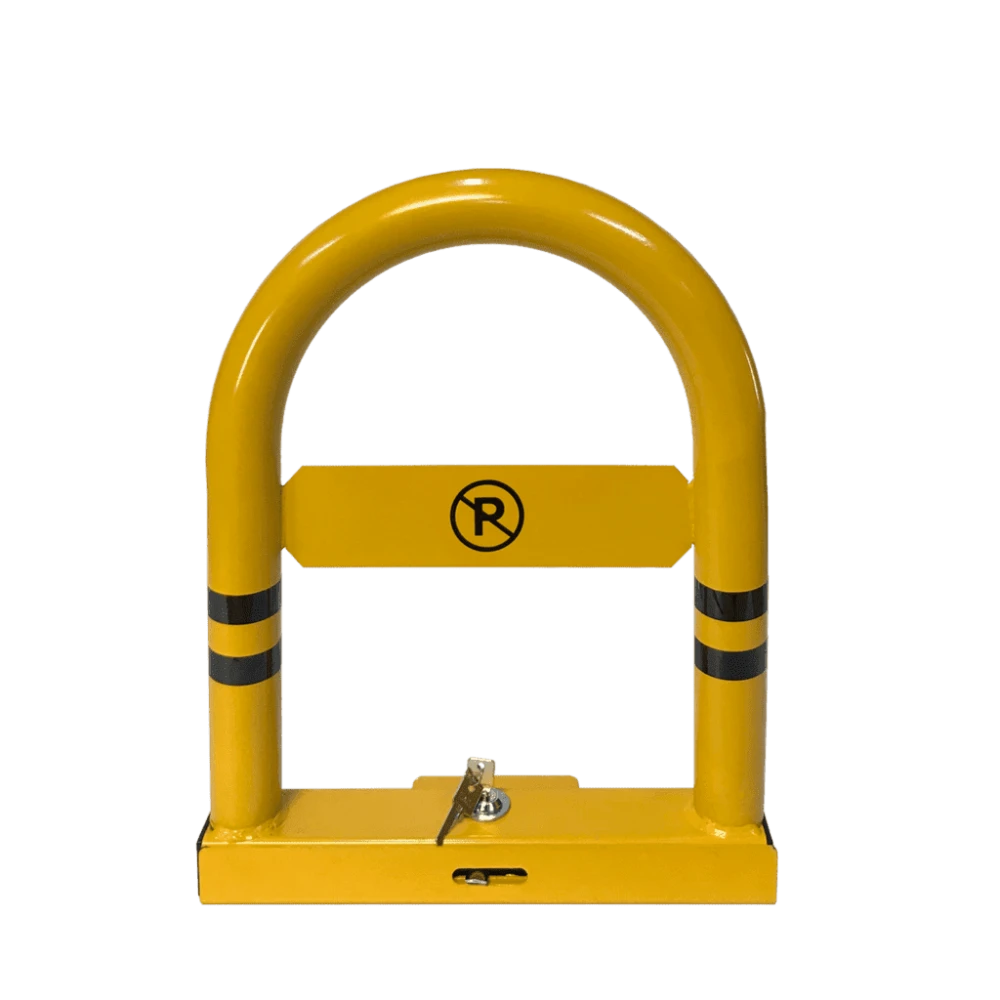 Blocator parcare manual cu cheie, galben, 40x50 cm