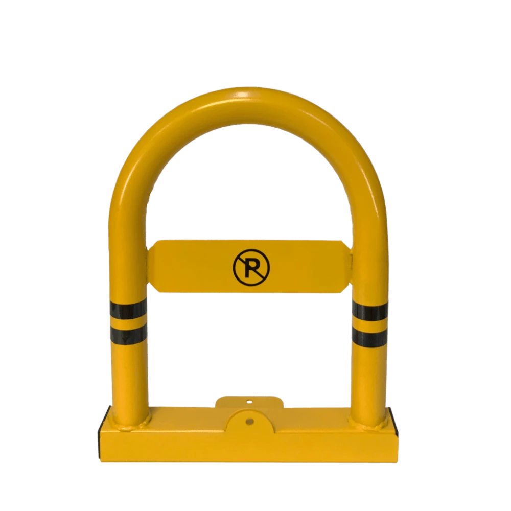 Blocator parcare manual cu lacat, galben, 40x50 cm