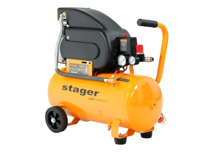 Compresor aer monofazat Stager Air 20D24, 24 L, 8 bar, 200 L/min, angrenare directă