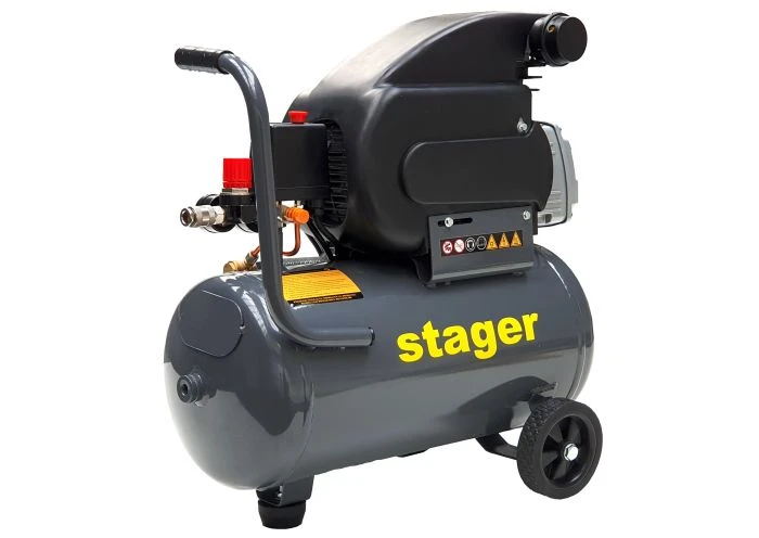 Compresor aer monofazat Stager HM2024F, 24 L, 8 bar, 200 L/min, angrenare directă