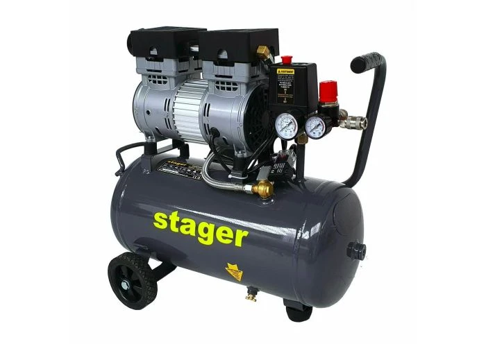 Compresor aer monofazat Stager HM24JW-0.75, 24 L, 8 bar, 165 L/min, angrenare directă, silențios