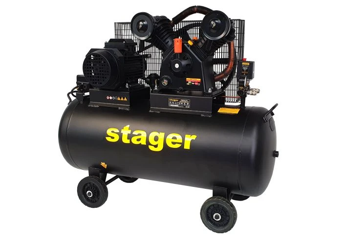 Compresor aer trifazat Stager HMV0.6/200-10, 200 L, 10 bar, 600 L/min, angrenare cu curea
