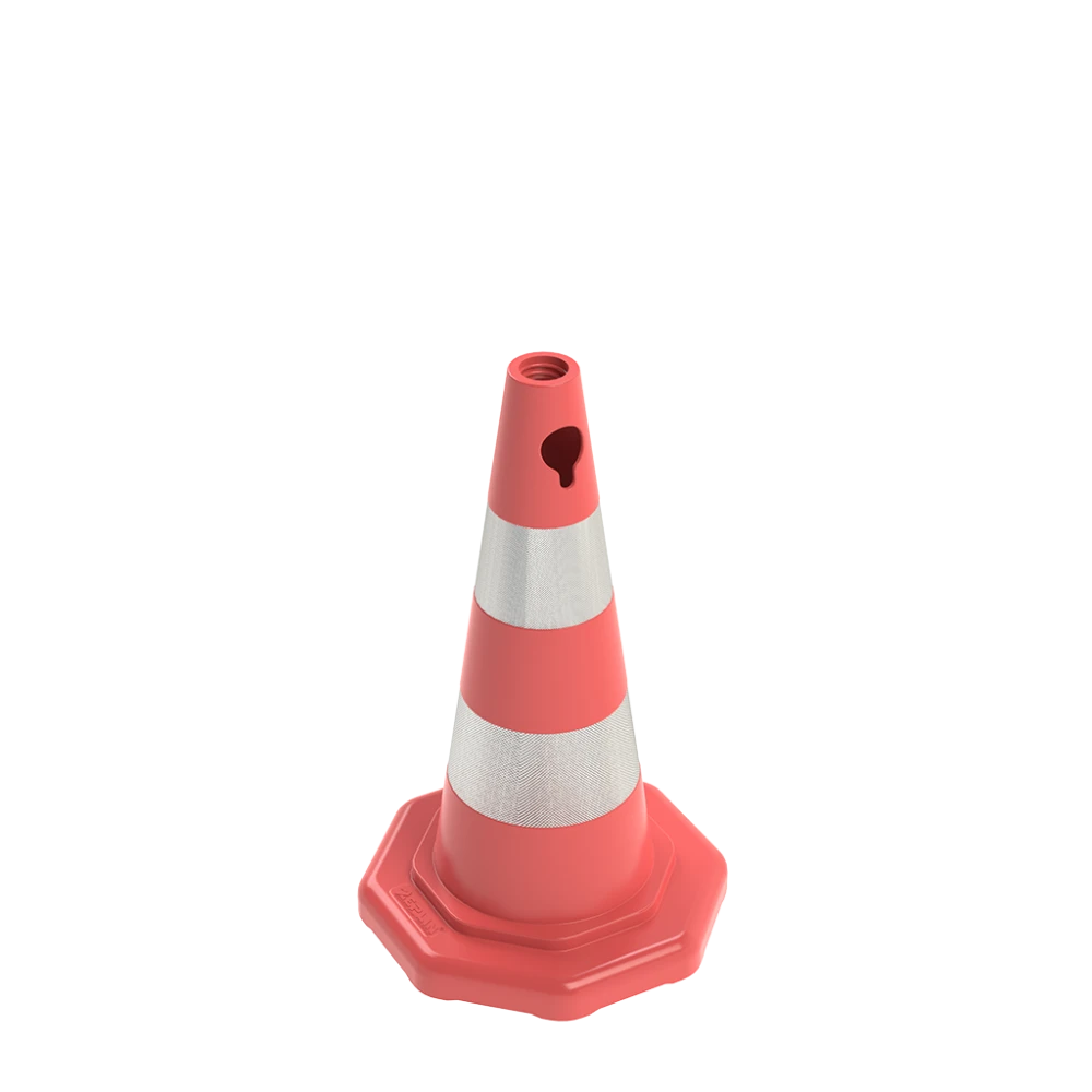 Con de trafic, PVC, 50 cm, 2 folii reflectorizante