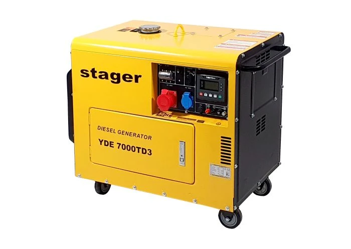 Generator diesel insonorizat trifazat Stager YDE7000TD3, 6.3 kVA, 8 A, 3000 rpm, pornire electrică