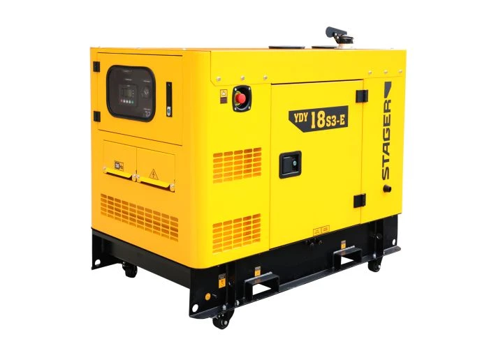 Generator diesel insonorizat trifazat Stager YDY18S3-E, 18 kVA, 23 A, 1500 rpm
