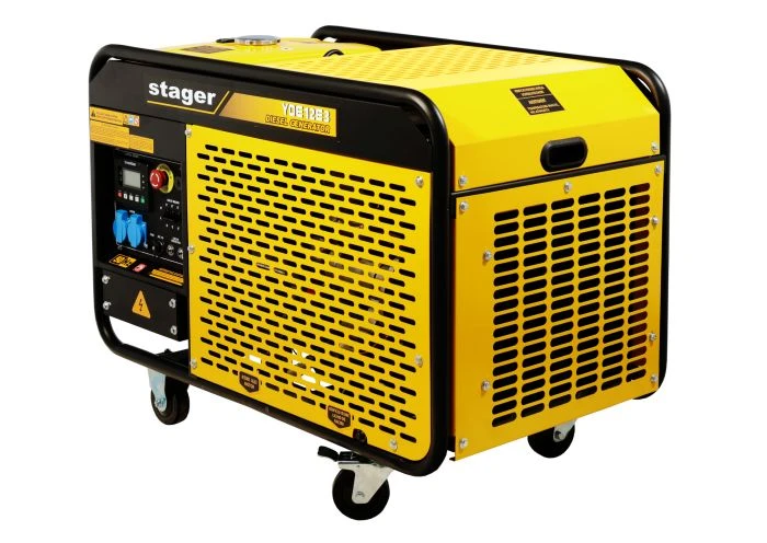 Generator diesel open-frame trifazat Stager YDE12E3, 12 kVA, 16 A, 3000 rpm, pornire electrică